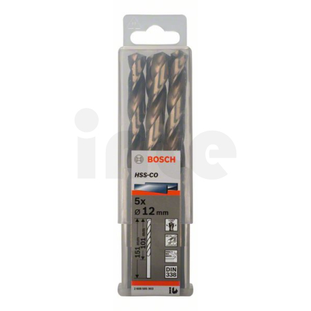 BOSCH Vrtáky do kovu HSS-Co, DIN 338, 5 ks 2608585903