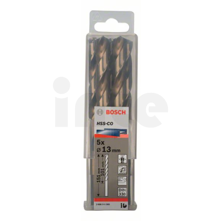 BOSCH Vrtáky do kovu HSS-Co, DIN 338, 5 ks 2608585905