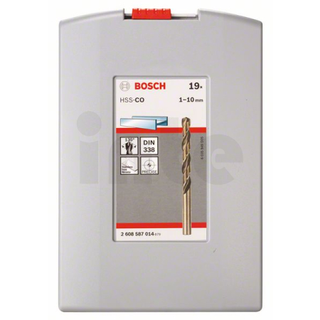 BOSCH 19dílná sada spirálových vrtáků do kovu HSS-Co, ProBox, DIN 338 (kobaltová slitina) 1–10 mm 2608587014