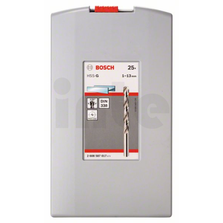 BOSCH 25dílná sada spirálových vrtáků do kovu HSS-G, ProBox, DIN 338, 135° 1–13 mm 2608587017