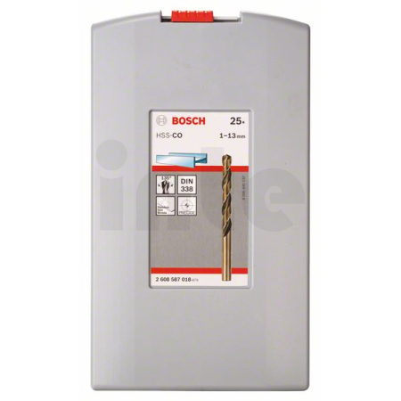 BOSCH 25dílná sada spirálových vrtáků do kovu HSS-Co, ProBox, DIN 338 (kobaltová slitina) 1–13 mm 2608587018