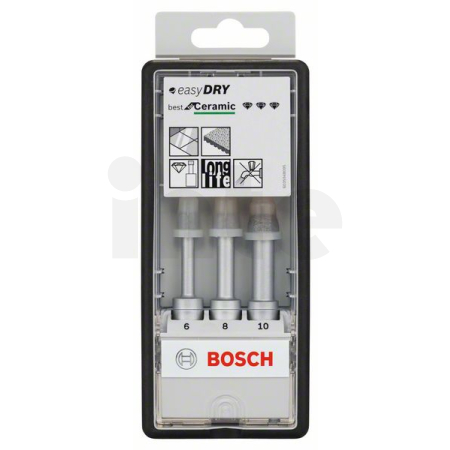 BOSCH 3dílná sada diamantových vrtáků pro vrtání za sucha Robust Line Easy Dry Best for Ceramic 2608587145