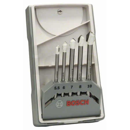 BOSCH Sada spirálových vrtáků na dlaždice CYL-9 Ceramic 5,5–10 mm, 5 kusů 2608587170
