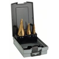 BOSCH 3dílná sada stupňovitých spirálových vrtáků HSS-TiN 4-12/4-20/6-30 2608587432