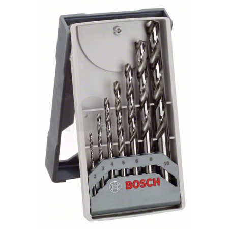 BOSCH 7dílná sada spirálových vrtáků do kovu HSS-G, Mini-X-Line, 135° 2–10 mm 2608589295