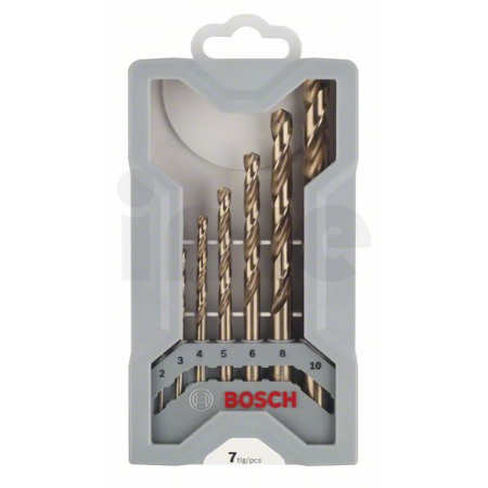 BOSCH 7dílná sada spirálových vrtáků do kovu HSS-Co, Mini-X-Line, 135° 2–10 mm 2608589296