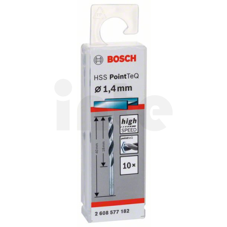 BOSCH Spirálový vrták HSS PointTeQ 1,4 mm, 10 ks 2608577182