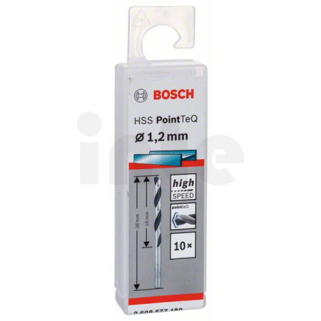 BOSCH Spirálový vrták HSS PointTeQ 1,2 mm, 10 ks 2608577180