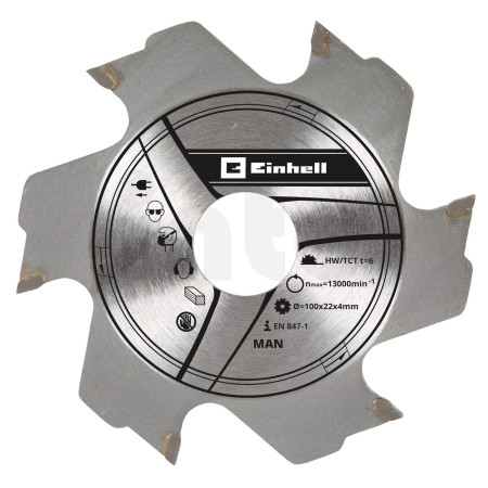 Einhell Příslušenství frézky na drážky plochých čepů Řezný kotouč 6T, Ø100x22x4.0mm 49758941