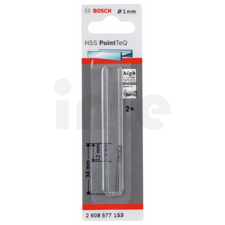 BOSCH Spirálový vrták HSS PointTeQ 1,0 mm, 2 ks 2608577153