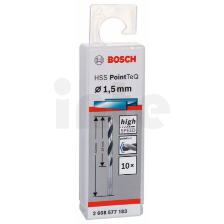 BOSCH Spirálový vrták HSS PointTeQ 1,5 mm, 10 ks 2608577183