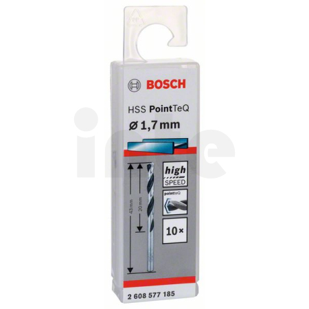 BOSCH Spirálový vrták HSS PointTeQ 1,7 mm, 10 ks 2608577185