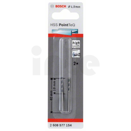 BOSCH Spirálový vrták HSS PointTeQ 1,5 mm, 2 ks 2608577154