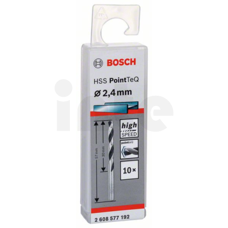 BOSCH Spirálový vrták HSS PointTeQ 2,4 mm, 10 ks 2608577192