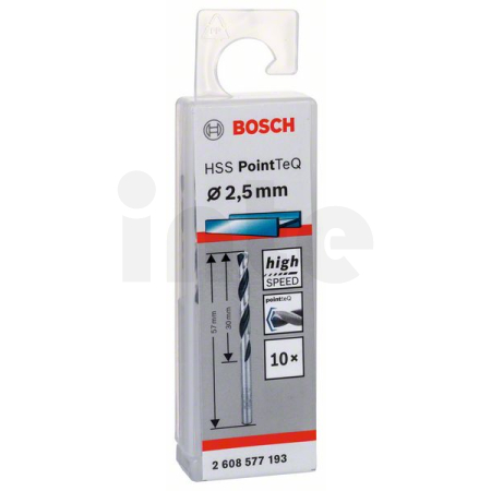 BOSCH Spirálový vrták HSS PointTeQ 2,5 mm, 10 ks 2608577193