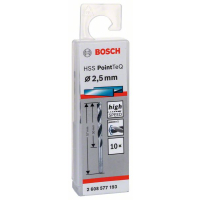 BOSCH Spirálový vrták HSS PointTeQ 2,5 mm, 10 ks 2608577193