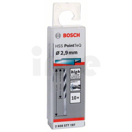 BOSCH Spirálový vrták HSS PointTeQ 2,9 mm, 10 ks 2608577197