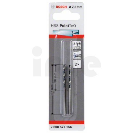 BOSCH Spirálový vrták HSS PointTeQ 2,5 mm, 2 ks 2608577156