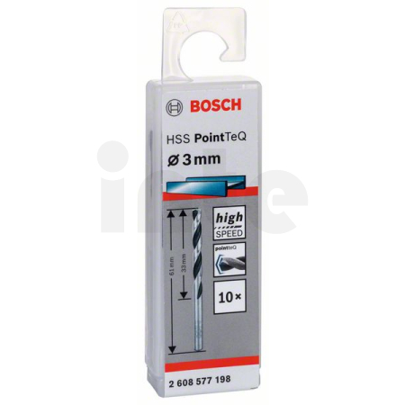 BOSCH Spirálový vrták HSS PointTeQ 3,0 mm, 10 ks 2608577198
