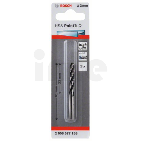 BOSCH Spirálový vrták HSS PointTeQ 3,0 mm, 2 ks 2608577158
