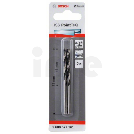 BOSCH Spirálový vrták HSS PointTeQ 4,0 mm, 2 ks, 2608577161