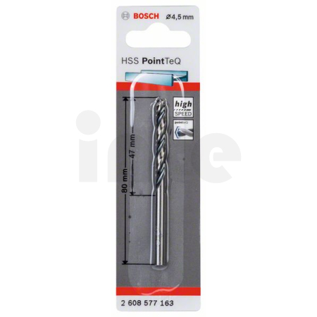 BOSCH Spirálový vrták HSS PointTeQ 4,5 mm 2608577163