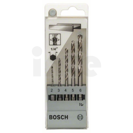 BOSCH Sada spirálových vrtáků do kovu HSS-G, DIN 338 2–6 mm, 5 kusů 2608595517