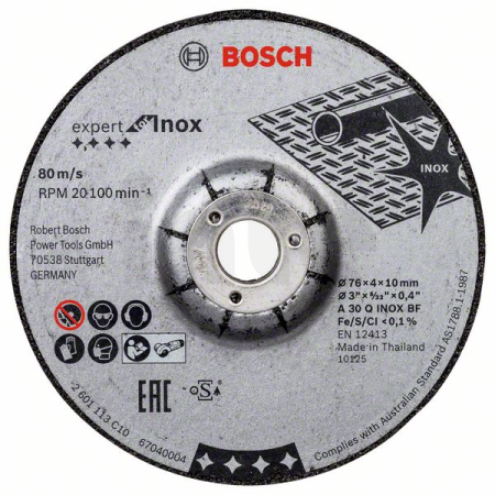 BOSCH Brusný kotouč 76 × 4 × 10 mm, 2 ks, Expert for INOX 2608601705