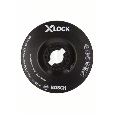 BOSCH Opěrný talíř systému X-LOCK, 125 mm, jemný 2608601714