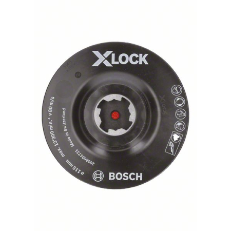 BOSCH Opěrný talíř systému X-LOCK s upínacím systémem se suchým zipem, 115 mm 2608601721
