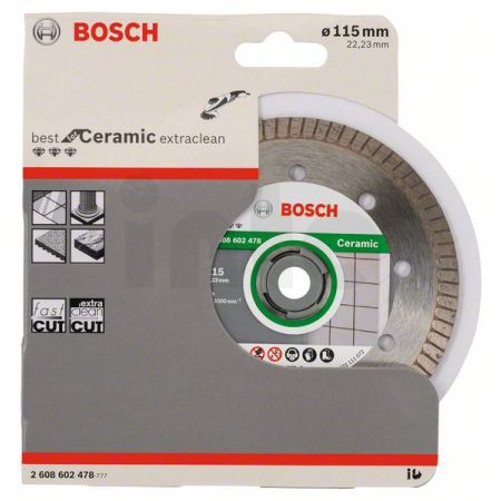 BOSCH Diamantový dělicí kotouč Best for Ceramic Extra-Clean Turbo 2608602478