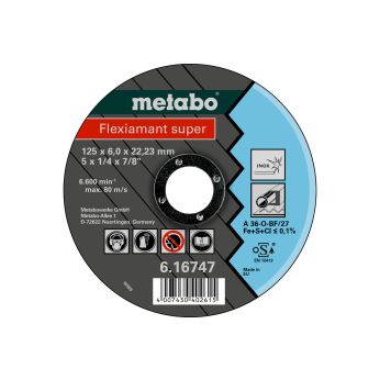 METABO Flexiamant super 125x6,0x22,23 Inox, hrubovací kotouč, zahnuté provedení 616747000