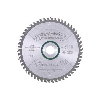 METABO Pilový kotouč "multi cut - professional", 216x2,4/1,8x30, počet zubů 60, Z60 FZ/TZ, 5°neg. 628083000