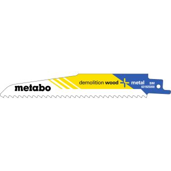 METABO 5 plátků pro pily ocasky "demolition wood + metal" 150 x 1,6 mm, BiM, 4,3 mm/ 6 TPI 631925000