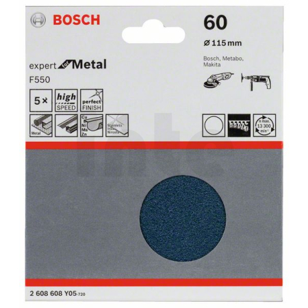 BOSCH Brusný papír F550, balení 5 ks 2608608Y05
