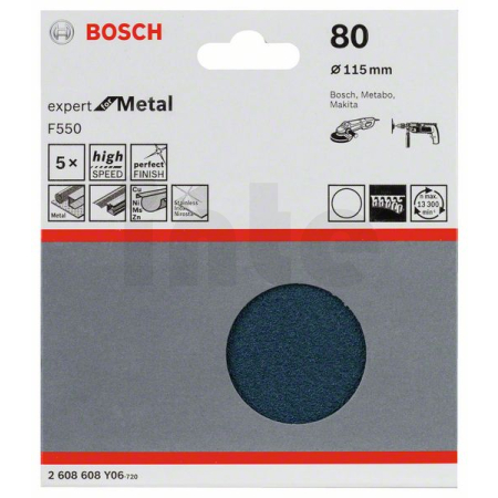 BOSCH Brusný papír F550, balení 5 ks 2608608Y06