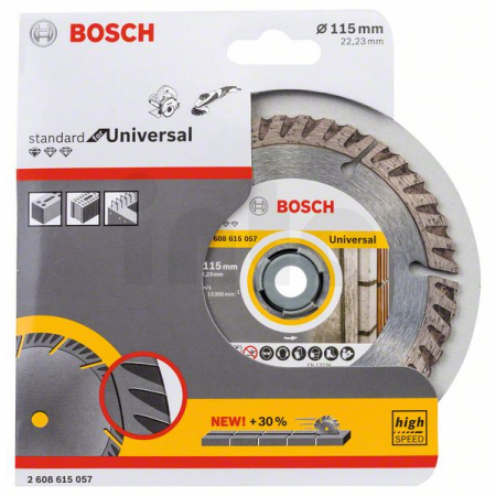 BOSCH Diamantový dělicí kotouč Standard for Universal 115 × 22,23 2608615057