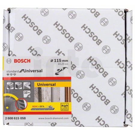 BOSCH Diamantový dělicí kotouč Standard for Universal 115 × 22,23 (balení 10 ks) 2608615058