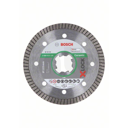 BOSCH Diamantový řezný kotouč Best for Ceramic Extraclean Turbo systému X-LOCK, 115×22,23×1,4×7 2608615131