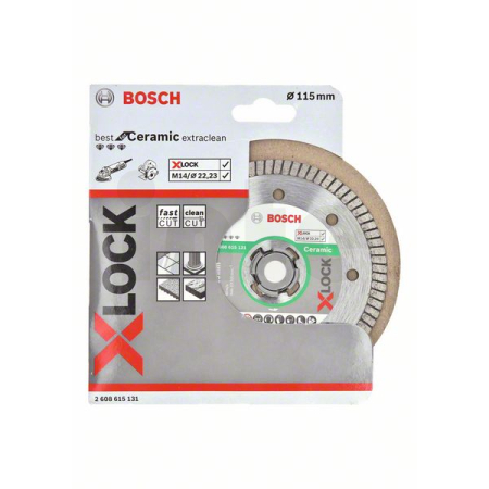 BOSCH Diamantový řezný kotouč Best for Ceramic Extraclean Turbo systému X-LOCK, 115×22,23×1,4×7 2608615131