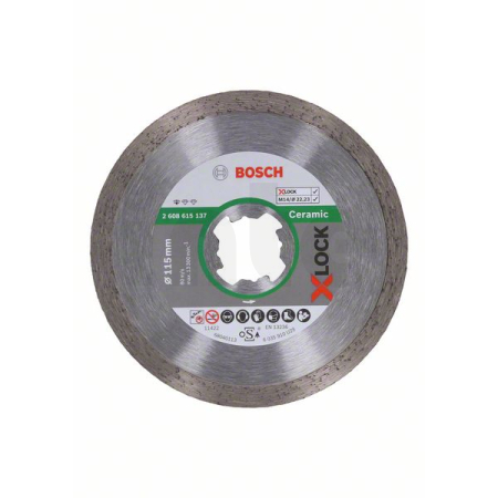 BOSCH Diamantový řezný kotouč Standard for Ceramic systému X-LOCK, 115×22,23×1,6×7 2608615137