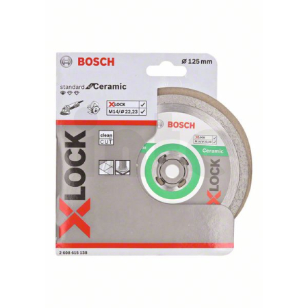 BOSCH Diamantový řezný kotouč Standard for Ceramic systému X-LOCK, 125×22,23×1,6×7 2608615138