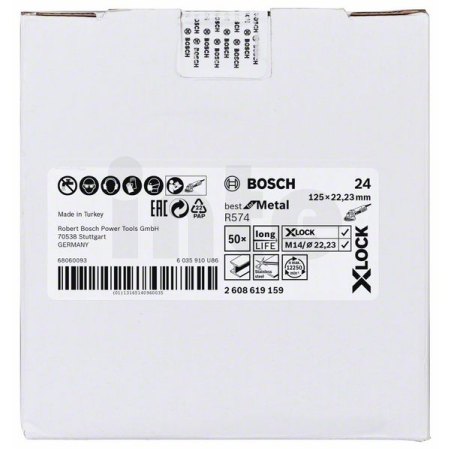 BOSCH Fíbrové brusné kotouče Best for Metal systému X-LOCK, Ø 125 mm, G 24, R574, 1 kus 2608619159