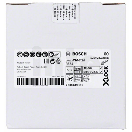 BOSCH Fíbrové brusné kotouče Best for Metal systému X-LOCK, Ø 125 mm, G 60, R574, 1 kus 2608619161
