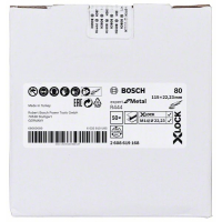 BOSCH Fíbrové brusné kotouče Expert for Metal systému X-LOCK, Ø 115 mm, G 80, R444, 1 kus 2608619168