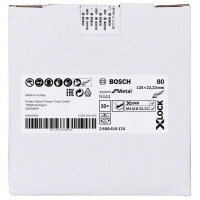 BOSCH Fíbrové brusné kotouče Expert for Metal systému X-LOCK, Ø 125 mm, G 80, R444, 1 kus 2608619174