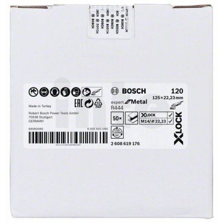BOSCH Fíbrové brusné kotouče Expert for Metal systému X-LOCK, Ø 125 mm, G 120, R444, 1 kus 2608619176