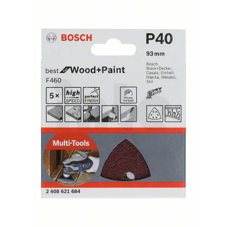BOSCH Brusný papír F460 BfWP, G40, 93 mm, 5 ks 2608621684