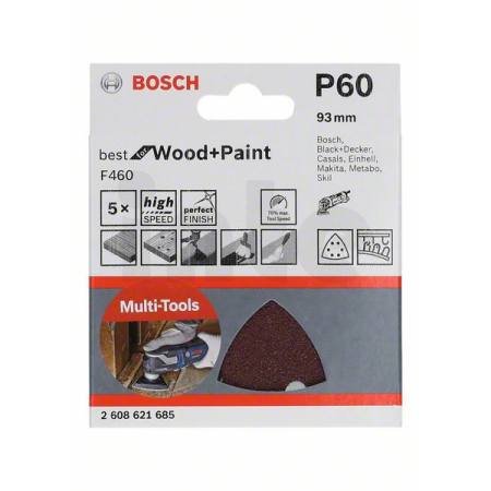 BOSCH Brusný papír F460 BfWP, G60, 93 mm, 5 ks 2608621685