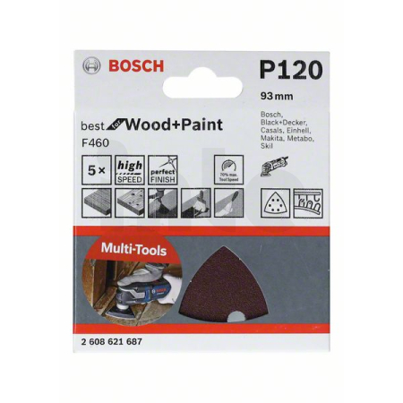BOSCH Brusný papír F460 BfWP, G180, 93 mm, 5 ks 2608621688